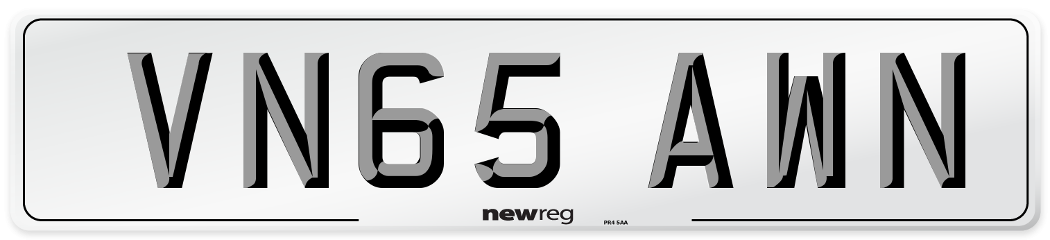 VN65 AWN Number Plate from New Reg